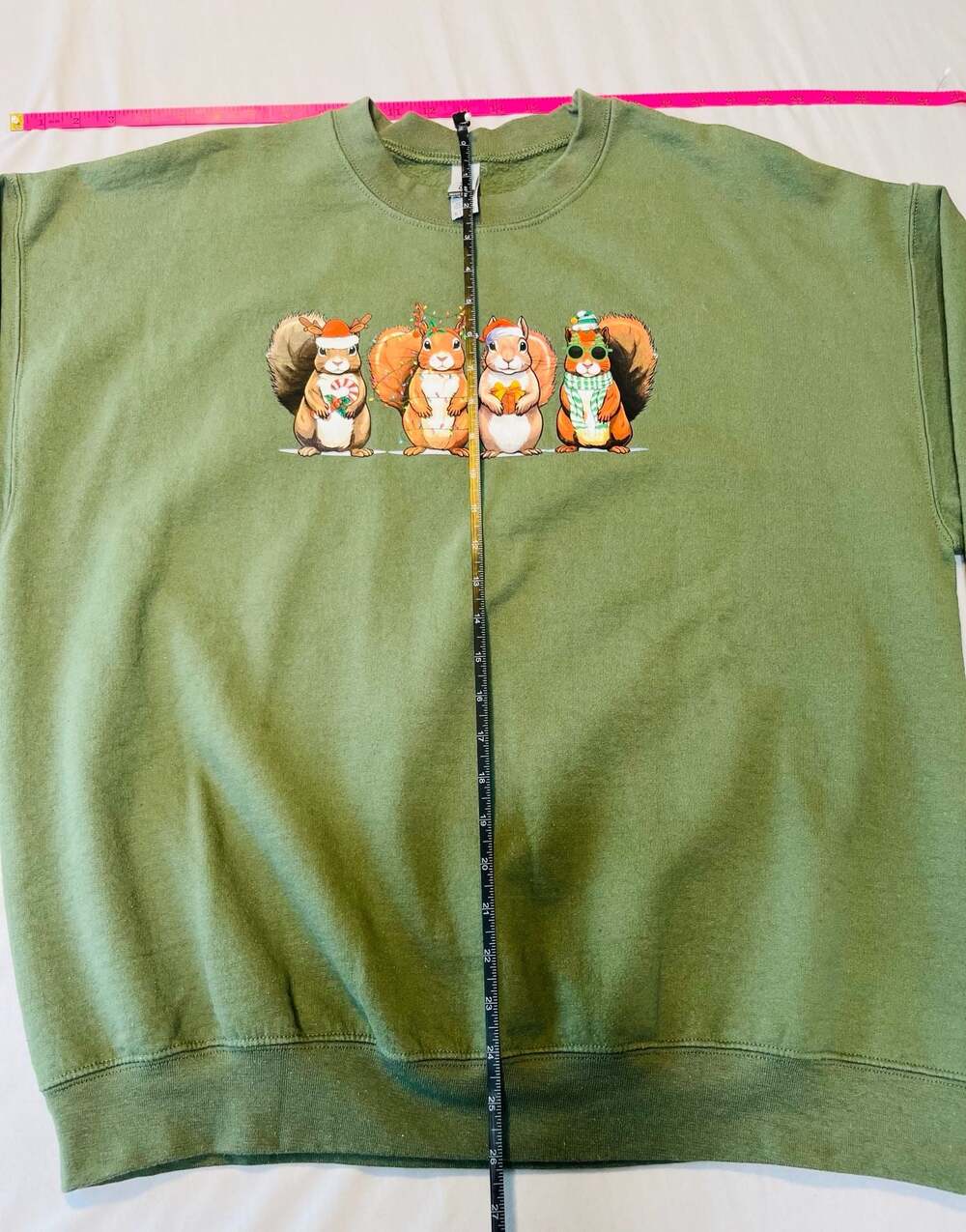 Christmas Squirrels Holiday Crewneck Sweatshirt Festive Woodland Cottagecore Coz - Picture 7 of 7